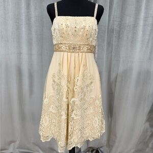 Sue Wong Cream Lace Dress